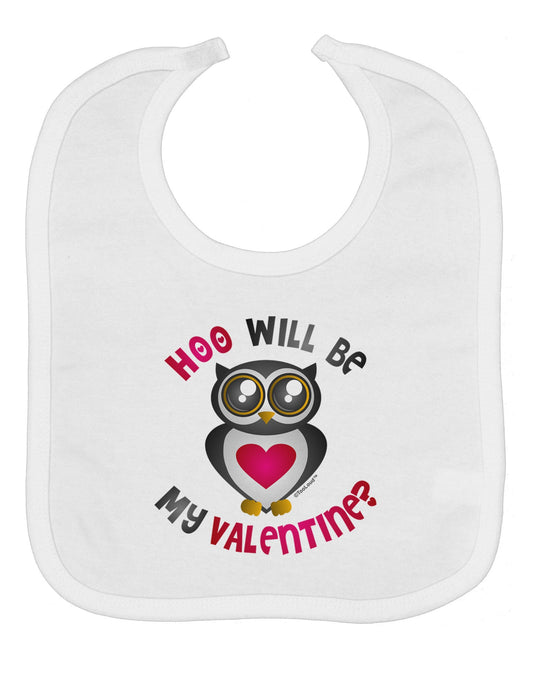 Hoo Will Be My Valentine Baby Bib