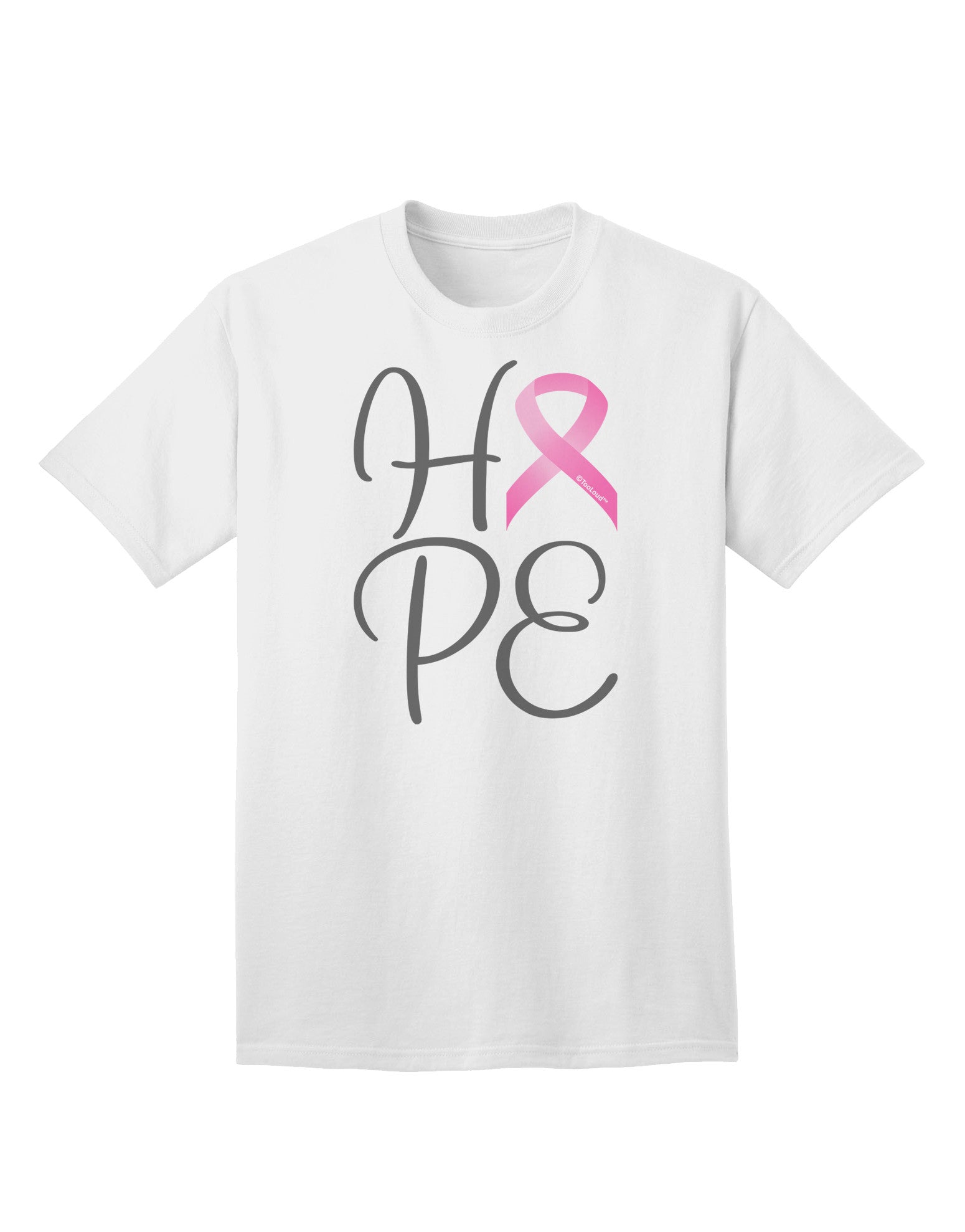 Hope - Breast Cancer Awareness Ribbon Adult T-Shirt-Mens T-Shirt-TooLoud-White-Small-Davson Sales