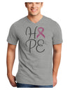 Hope - Breast Cancer Awareness Ribbon Adult V-Neck T-shirt-Mens V-Neck T-Shirt-TooLoud-HeatherGray-Small-Davson Sales