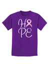 Hope - Breast Cancer Awareness Ribbon Childrens Dark T-Shirt-Childrens T-Shirt-TooLoud-Purple-X-Small-Davson Sales