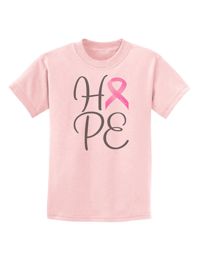 Hope - Breast Cancer Awareness Ribbon Childrens T-Shirt-Childrens T-Shirt-TooLoud-PalePink-X-Small-Davson Sales
