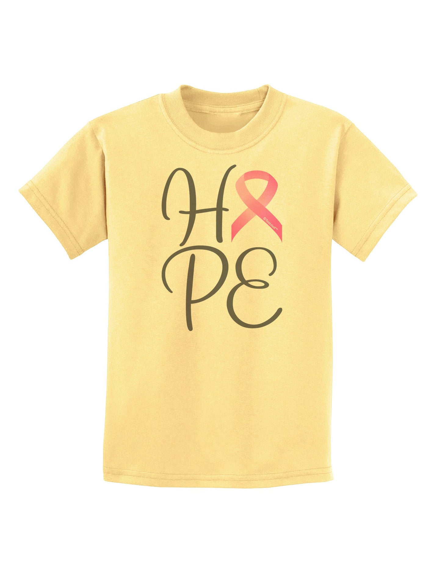 Hope - Breast Cancer Awareness Ribbon Childrens T-Shirt-Childrens T-Shirt-TooLoud-Daffodil-Yellow-X-Small-Davson Sales