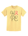Hope - Breast Cancer Awareness Ribbon Childrens T-Shirt-Childrens T-Shirt-TooLoud-Daffodil-Yellow-X-Small-Davson Sales