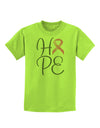 Hope - Breast Cancer Awareness Ribbon Childrens T-Shirt-Childrens T-Shirt-TooLoud-Lime-Green-X-Small-Davson Sales