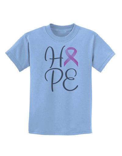 Hope - Breast Cancer Awareness Ribbon Childrens T-Shirt-Childrens T-Shirt-TooLoud-Light-Blue-X-Small-Davson Sales