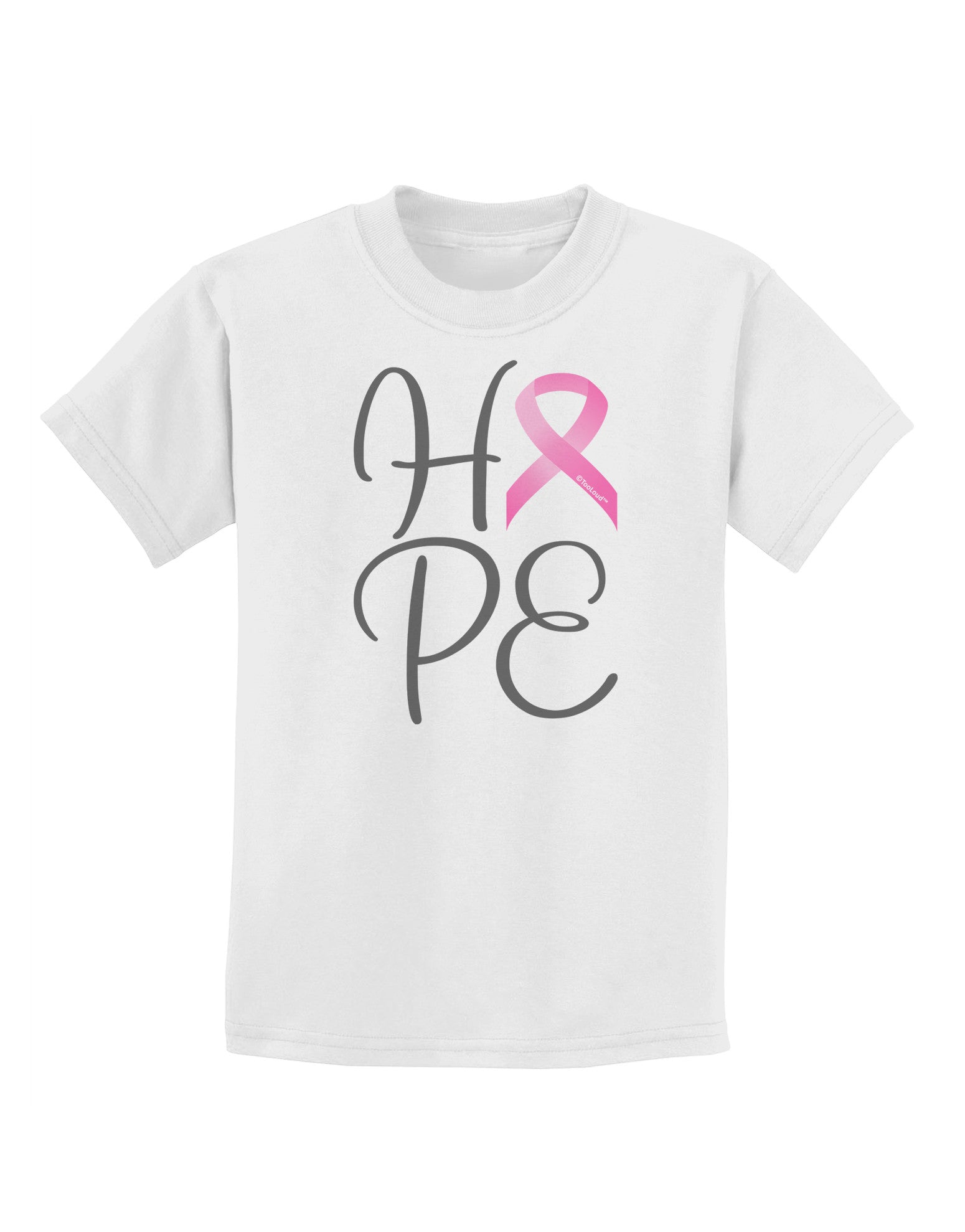 Hope - Breast Cancer Awareness Ribbon Childrens T-Shirt-Childrens T-Shirt-TooLoud-White-X-Small-Davson Sales