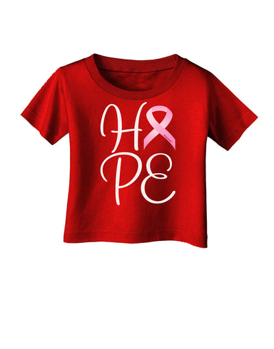 Hope - Breast Cancer Awareness Ribbon Infant T-Shirt Dark-Infant T-Shirt-TooLoud-Red-06-Months-Davson Sales