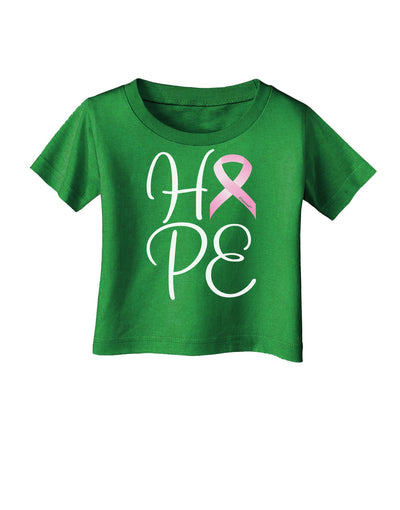 Hope - Breast Cancer Awareness Ribbon Infant T-Shirt Dark-Infant T-Shirt-TooLoud-Clover-Green-06-Months-Davson Sales