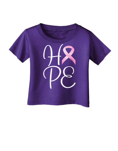 Hope - Breast Cancer Awareness Ribbon Infant T-Shirt Dark-Infant T-Shirt-TooLoud-Purple-06-Months-Davson Sales