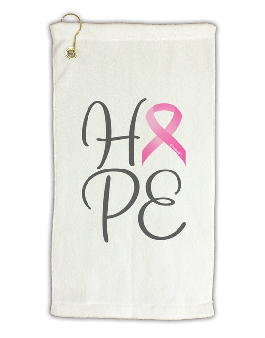 Hope - Breast Cancer Awareness Ribbon Micro Terry Gromet Golf Towel 16 x 25 inch-Golf Towel-TooLoud-White-Davson Sales