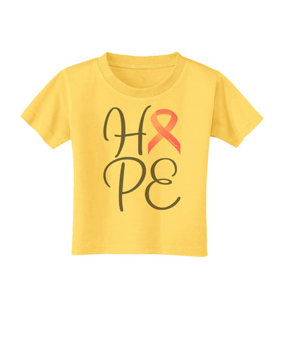 Hope - Breast Cancer Awareness Ribbon Toddler T-Shirt-Toddler T-Shirt-TooLoud-Yellow-2T-Davson Sales