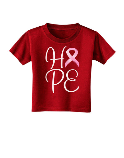 Hope - Breast Cancer Awareness Ribbon Toddler T-Shirt Dark-Toddler T-Shirt-TooLoud-Red-2T-Davson Sales