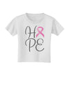 Hope - Breast Cancer Awareness Ribbon Toddler T-Shirt-Toddler T-Shirt-TooLoud-White-2T-Davson Sales