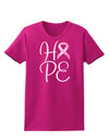 Hope - Breast Cancer Awareness Ribbon Womens Dark T-Shirt-TooLoud-Hot-Pink-Small-Davson Sales