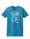 Hope - Breast Cancer Awareness Ribbon Womens Dark T-Shirt-TooLoud-Turquoise-X-Small-Davson Sales