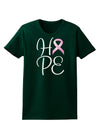 Hope - Breast Cancer Awareness Ribbon Womens Dark T-Shirt-TooLoud-Forest-Green-Small-Davson Sales