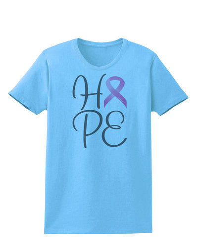 Hope - Breast Cancer Awareness Ribbon Womens T-Shirt-Womens T-Shirt-TooLoud-Aquatic-Blue-X-Small-Davson Sales