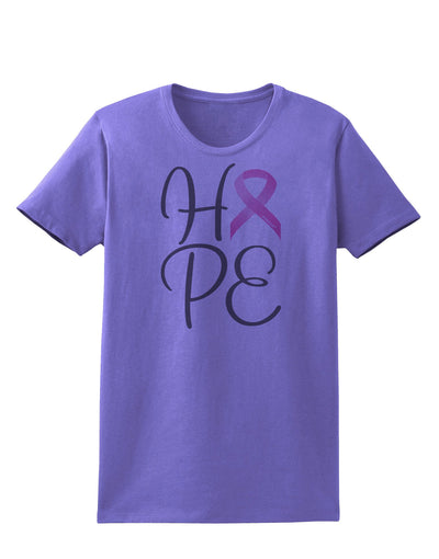 Hope - Breast Cancer Awareness Ribbon Womens T-Shirt-Womens T-Shirt-TooLoud-Violet-X-Small-Davson Sales