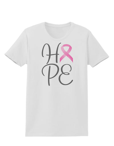 Hope - Breast Cancer Awareness Ribbon Womens T-Shirt-Womens T-Shirt-TooLoud-White-X-Small-Davson Sales