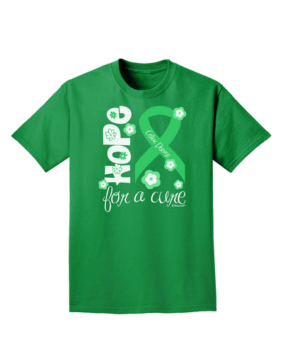 Hope for a Cure - Light Green Ribbon Celiac Disease - Flowers Adult Dark T-Shirt-Mens T-Shirt-TooLoud-Kelly-Green-Small-Davson Sales