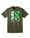 Hope for a Cure - Light Green Ribbon Celiac Disease - Flowers Adult Dark T-Shirt-Mens T-Shirt-TooLoud-Military-Green-Small-Davson Sales