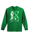 Hope for a Cure - Light Green Ribbon Celiac Disease - Flowers Adult Long Sleeve Dark T-Shirt-TooLoud-Kelly-Green-Small-Davson Sales