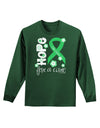 Hope for a Cure - Light Green Ribbon Celiac Disease - Flowers Adult Long Sleeve Dark T-Shirt-TooLoud-Dark-Green-Small-Davson Sales