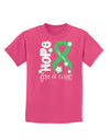 Hope for a Cure - Light Green Ribbon Celiac Disease - Flowers Childrens Dark T-Shirt-Childrens T-Shirt-TooLoud-Sangria-X-Small-Davson Sales