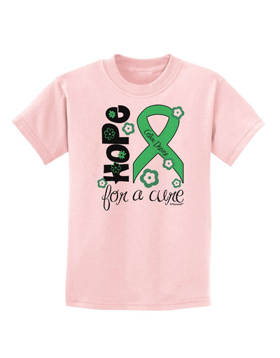 Hope for a Cure - Light Green Ribbon Celiac Disease - Flowers Childrens T-Shirt-Childrens T-Shirt-TooLoud-PalePink-X-Small-Davson Sales