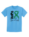 Hope for a Cure - Light Green Ribbon Celiac Disease - Flowers Childrens T-Shirt-Childrens T-Shirt-TooLoud-Aquatic-Blue-X-Small-Davson Sales