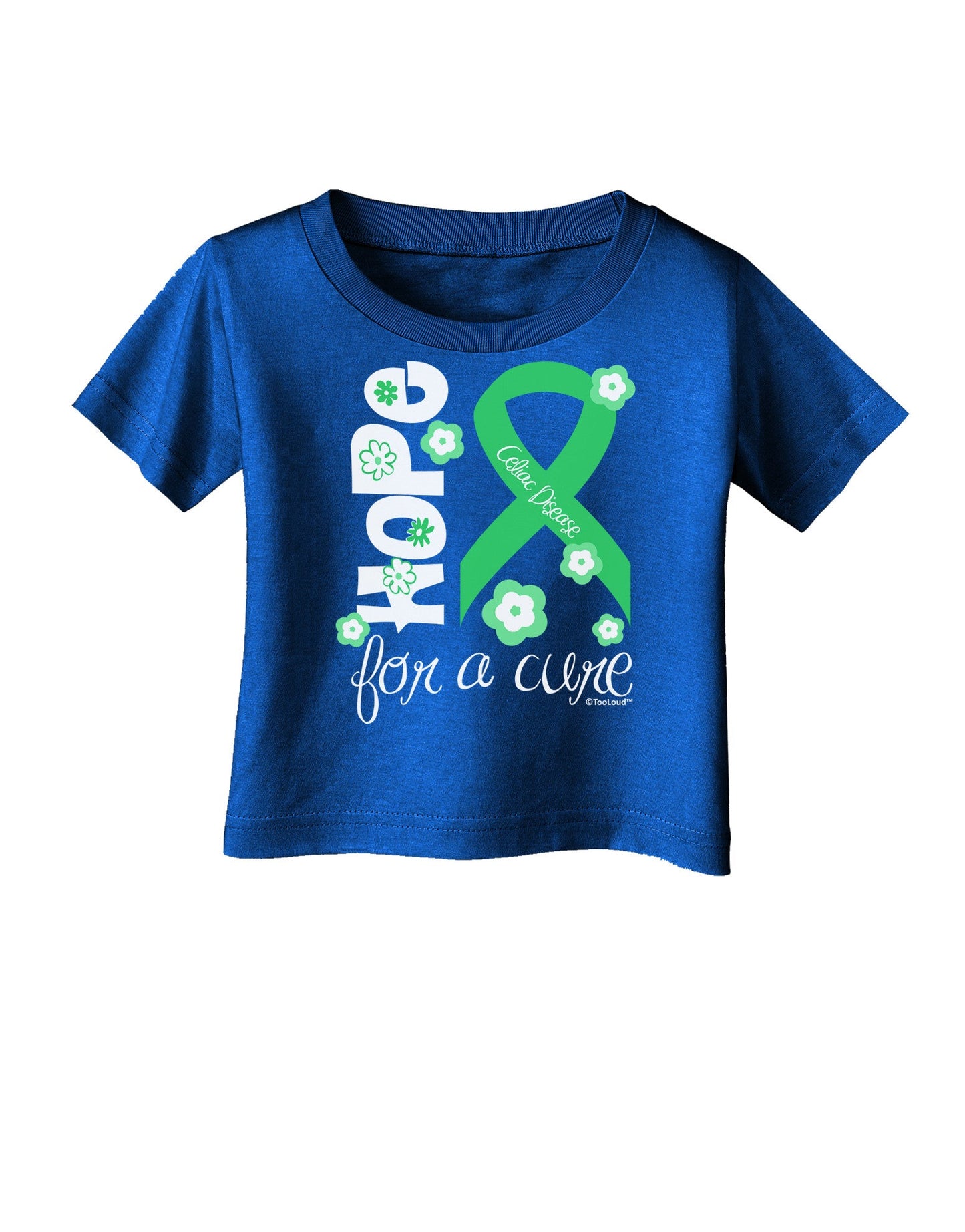 Hope for a Cure - Light Green Ribbon Celiac Disease - Flowers Infant T-Shirt Dark-Infant T-Shirt-TooLoud-Royal-Blue-06-Months-Davson Sales