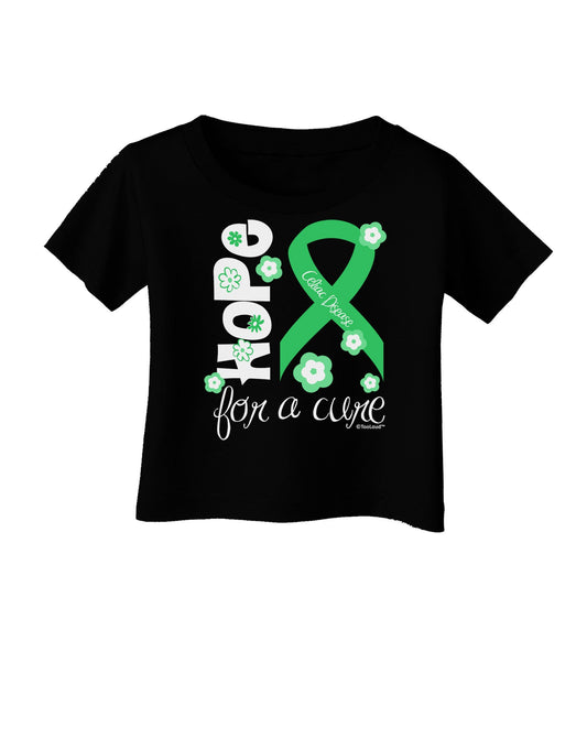 Hope for a Cure - Light Green Ribbon Celiac Disease - Flowers Infant T-Shirt Dark-Infant T-Shirt-TooLoud-Black-06-Months-Davson Sales