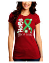 Hope for a Cure - Light Green Ribbon Celiac Disease - Flowers Juniors Crew Dark T-Shirt-T-Shirts Juniors Tops-TooLoud-Red-Juniors Fitted Small-Davson Sales