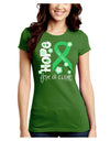 Hope for a Cure - Light Green Ribbon Celiac Disease - Flowers Juniors Crew Dark T-Shirt-T-Shirts Juniors Tops-TooLoud-Kiwi-Green-Juniors Fitted Small-Davson Sales