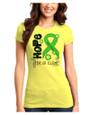 Hope for a Cure - Light Green Ribbon Celiac Disease - Flowers Juniors T-Shirt-Womens Juniors T-Shirt-TooLoud-Yellow-Juniors Fitted X-Small-Davson Sales