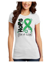 Hope for a Cure - Light Green Ribbon Celiac Disease - Flowers Juniors T-Shirt-Womens Juniors T-Shirt-TooLoud-White-Juniors Fitted X-Small-Davson Sales