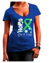 Hope for a Cure - Light Green Ribbon Celiac Disease - Flowers Juniors V-Neck Dark T-Shirt-Womens V-Neck T-Shirts-TooLoud-Royal-Blue-Juniors Fitted Small-Davson Sales