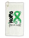 Hope for a Cure - Light Green Ribbon Celiac Disease - Flowers Micro Terry Gromet Golf Towel 16 x 25 inch-Golf Towel-TooLoud-White-Davson Sales