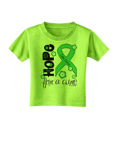 Hope for a Cure - Light Green Ribbon Celiac Disease - Flowers Toddler T-Shirt-Toddler T-Shirt-TooLoud-Lime-Green-2T-Davson Sales