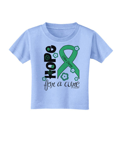 Hope for a Cure - Light Green Ribbon Celiac Disease - Flowers Toddler T-Shirt-Toddler T-Shirt-TooLoud-Aquatic-Blue-2T-Davson Sales