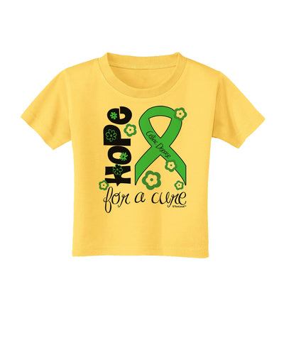 Hope for a Cure - Light Green Ribbon Celiac Disease - Flowers Toddler T-Shirt-Toddler T-Shirt-TooLoud-Yellow-2T-Davson Sales