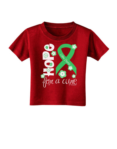 Hope for a Cure - Light Green Ribbon Celiac Disease - Flowers Toddler T-Shirt Dark-Toddler T-Shirt-TooLoud-Red-2T-Davson Sales