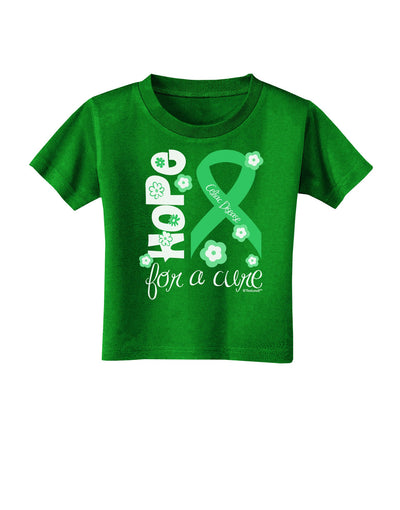 Hope for a Cure - Light Green Ribbon Celiac Disease - Flowers Toddler T-Shirt Dark-Toddler T-Shirt-TooLoud-Clover-Green-2T-Davson Sales