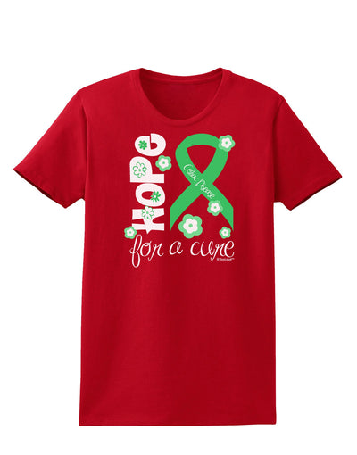 Hope for a Cure - Light Green Ribbon Celiac Disease - Flowers Womens Dark T-Shirt-TooLoud-Red-X-Small-Davson Sales