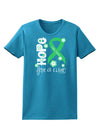 Hope for a Cure - Light Green Ribbon Celiac Disease - Flowers Womens Dark T-Shirt-TooLoud-Turquoise-X-Small-Davson Sales