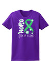 Hope for a Cure - Light Green Ribbon Celiac Disease - Flowers Womens Dark T-Shirt-TooLoud-Purple-X-Small-Davson Sales