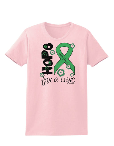 Hope for a Cure - Light Green Ribbon Celiac Disease - Flowers Womens T-Shirt-Womens T-Shirt-TooLoud-PalePink-X-Small-Davson Sales