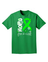 Hope for a Cure - Lime Green Ribbon Lyme Disease - Flowers Adult Dark T-Shirt-Mens T-Shirt-TooLoud-Kelly-Green-Small-Davson Sales