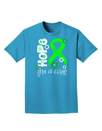 Hope for a Cure - Lime Green Ribbon Lyme Disease - Flowers Adult Dark T-Shirt-Mens T-Shirt-TooLoud-Turquoise-Small-Davson Sales