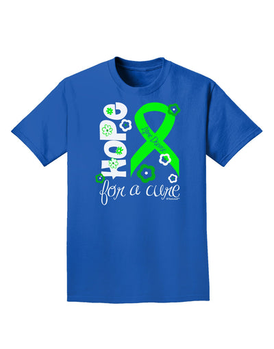 Hope for a Cure - Lime Green Ribbon Lyme Disease - Flowers Adult Dark T-Shirt-Mens T-Shirt-TooLoud-Royal-Blue-Small-Davson Sales